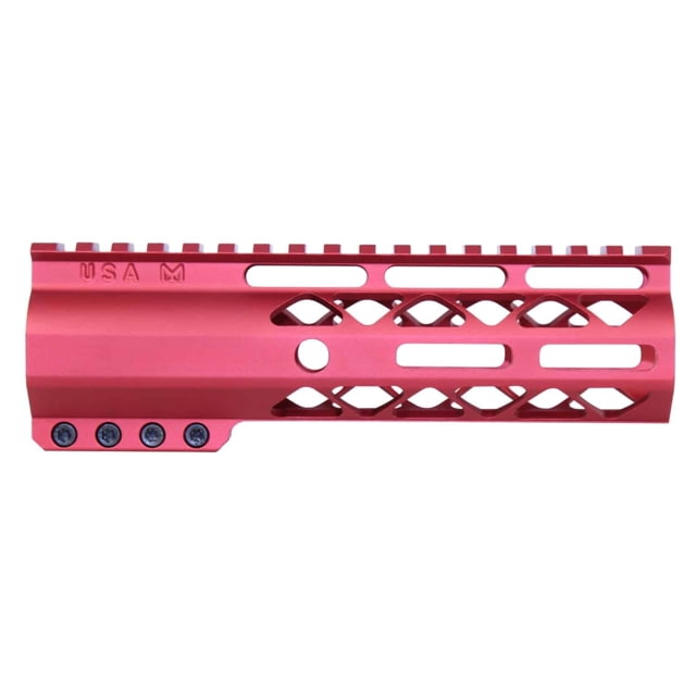 Guntec USA AirLok Series M-LOK Compression Free Floating Handguard w/Monolithic Top Rail 7in Red - Guntec Usa