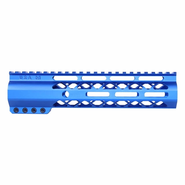 Guntec USA AirLok Series M-LOK Compression Free Floating Handguard w/Monolithic Top Rail 9in Blue - Guntec Usa