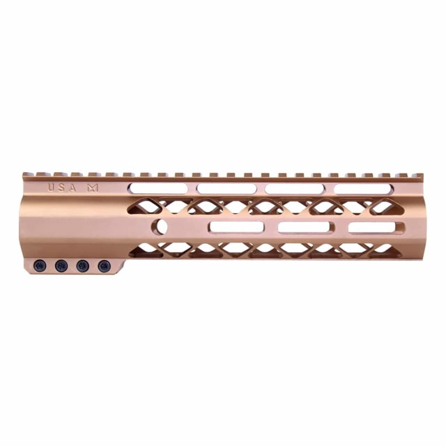 Guntec USA AirLok Series M-LOK Compression Free Floating Handguard w/Monolithic Top Rail 9in Bronze - Guntec Usa