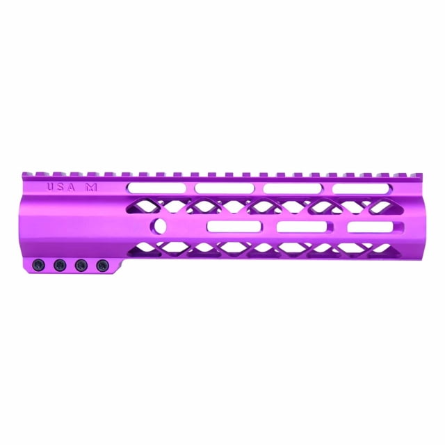 Guntec USA AirLok Series M-LOK Compression Free Floating Handguard w/Monolithic Top Rail 9in Purple - Guntec Usa
