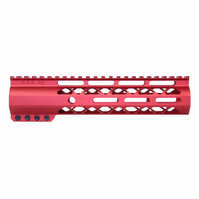 Guntec USA AirLok Series M-LOK Compression Free Floating Handguard w/Monolithic Top Rail 9in Red - Guntec Usa