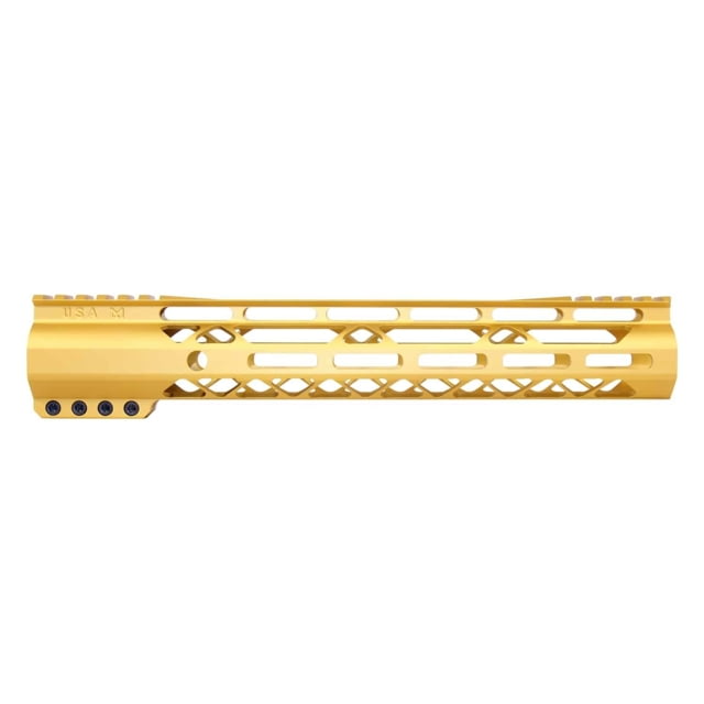 Guntec USA AIR-LOK Series M-LOK Compression Gen 2 Free Floating Handguard w/Monolithic Top Rail 12in Gold - Guntec Usa