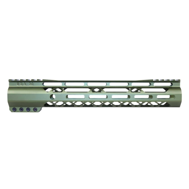 Guntec USA AIR-LOK Series M-LOK Compression Gen 2 Free Floating Handguard w/Monolithic Top Rail 12in Green - Guntec Usa