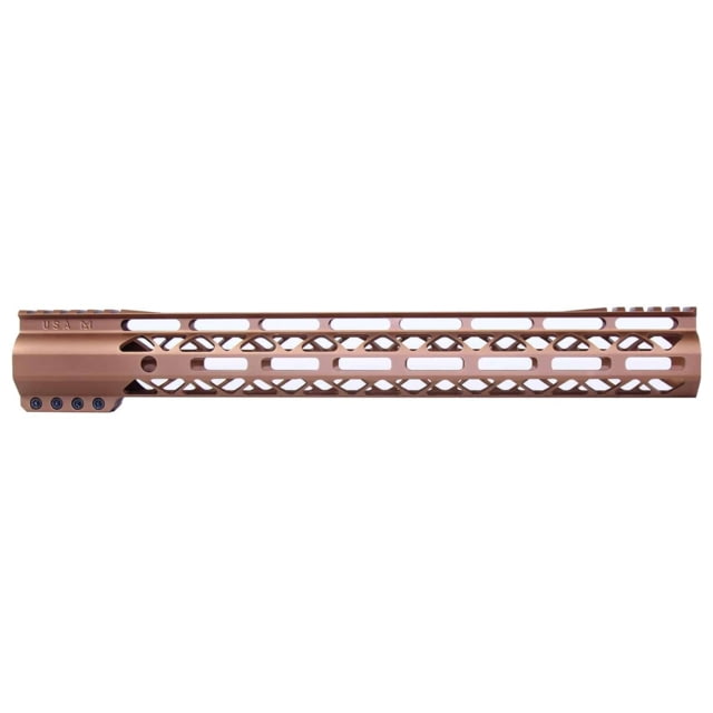 Guntec USA AIR-LOK Series M-LOK Compression Gen 2 Free Floating Handguard w/Monolithic Top Rail 15in Bronze - Guntec Usa
