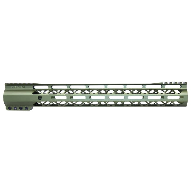 Guntec USA Guntec USA AIR-LOK Series M-LOK Compression Gen 2 Free Floating Handguard w/Monolithic Top Rail 15in Green - view 1