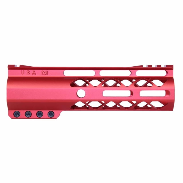 Guntec USA AIR-LOK Series M-LOK Compression Gen 2 Free Floating Handguard w/Monolithic Top Rail 7in Red - Guntec Usa