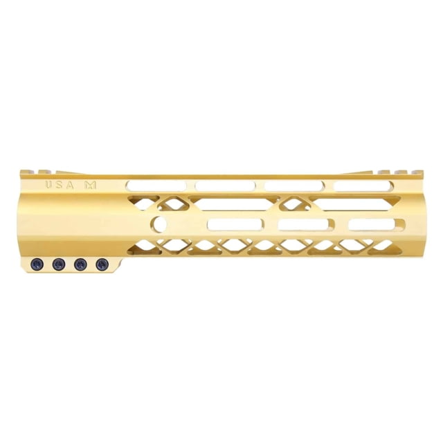 Guntec USA AIR-LOK Series M-LOK Compression Gen 2 Free Floating Handguard w/Monolithic Top Rail 9in Gold - Guntec Usa