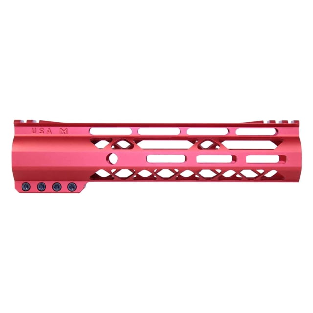 Guntec USA AIR-LOK Series M-LOK Compression Gen 2 Free Floating Handguard w/Monolithic Top Rail 9in Red - Guntec Usa