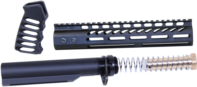 Guntec USA AR-15 10in Pistol Brace Build Kit With Milspec Buffer Tube Anodized Black - Guntec Usa