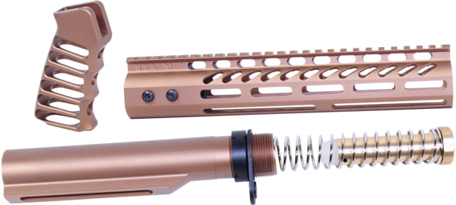 Guntec USA AR-15 10in Pistol Brace Build Kit With Milspec Buffer Tube Anodized Bronze - Guntec Usa