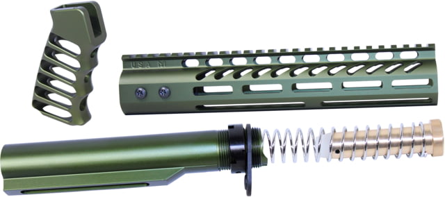 Guntec USA AR-15 10in Pistol Brace Build Kit With Milspec Buffer Tube Anodized Green - Guntec Usa