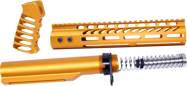 Guntec USA AR-15 10in Pistol Brace Build Kit With Milspec Buffer Tube Anodized Orange - Guntec USA