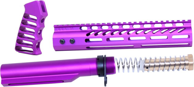Guntec USA AR-15 10in Pistol Brace Build Kit With Milspec Buffer Tube Anodized Purple - Guntec Usa