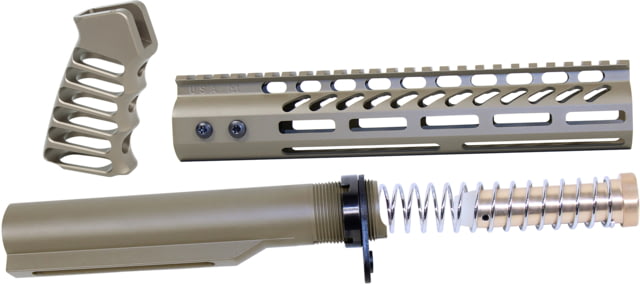 Guntec USA AR-15 10in Pistol Brace Build Kit With Milspec Buffer Tube Cerakote Flat Dark Earth - Guntec USA