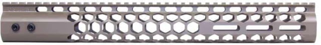 Guntec USA AR-15 15in Air Lite Series Honeycomb M-LOK Free Floating Handguard w/ Monolithic Top Rail Flat Dark Earth - Guntec Usa