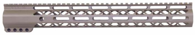 Guntec USA AR-15 15in Air-Lok Series M-LOK Compression Free Floating Handguard w/ Monolithic Top Rail Flat Dark Earth - Guntec Usa