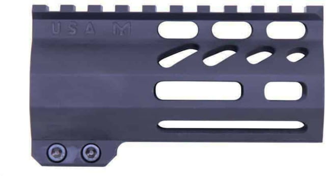 Guntec USA AR-15 4in Air-Lok Series M-LOK Compression Free Floating Handguard w/ Monolithic Top Rail Anodized Black - Guntec Usa