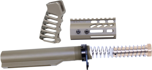 Guntec USA AR-15 4in Pistol Brace Build Kit With Milspec Buffer Tube Cerakote Flat Dark Earth - Guntec USA