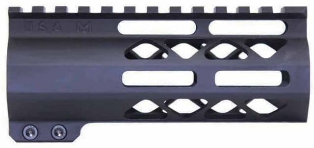 Guntec USA AR-15 5in Air-Lok Series M-LOK Compression Free Floating Handguard w/ Monolithic Top Rail Anodized Black - Guntec Usa