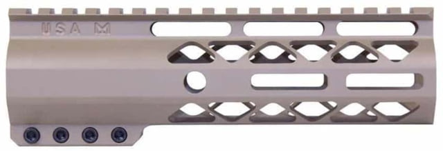 Guntec USA AR-15 7in Air-Lok Series M-LOK Compression Free Floating Handguard w/ Monolithic Top Rail Flat Dark Earth - Guntec Usa