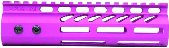 Guntec USA AR-15 7in Ultra Lightweight Thin M-LOK Free Floating Handguard w/ Monolithic Top Rail Anodized Purple - Guntec Usa