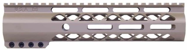 Guntec USA AR-15 9in Air-Lok Series M-LOK Compression Free Floating Handguard w/ Monolithic Top Rail Flat Dark Earth - Guntec Usa