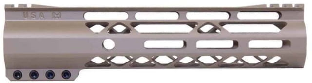 Guntec USA AR-15 9in Air-Lok Series M-LOK Compression Free Floating Handguard w/ Monolithic Top Rail Gen 2 Flat Dark Earth - Guntec Usa