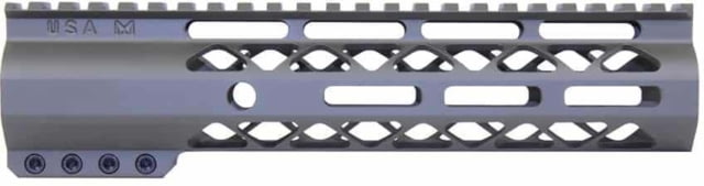 Guntec USA AR-15 9in Air-Lok Series M-LOK Compression Free Floating Handguard w/ Monolithic Top Rail OD Green - Guntec Usa