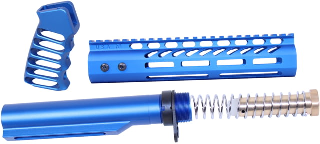 Guntec USA AR-15 9in Pistol Brace Build Kit With Milspec Buffer Tube Anodized Blue - Guntec Usa