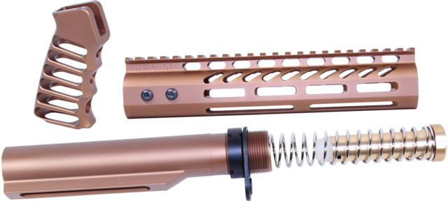 Guntec USA AR-15 9in Pistol Brace Build Kit With Milspec Buffer Tube Anodized Bronze - Guntec Usa