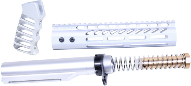 Guntec USA AR-15 9in Pistol Brace Build Kit With Milspec Buffer Tube Anodized Clear - Guntec Usa