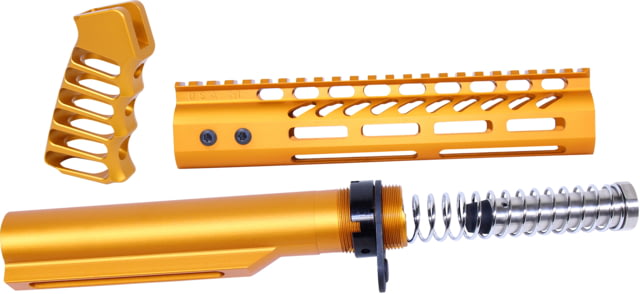 Guntec USA AR-15 9in Pistol Brace Build Kit With Milspec Buffer Tube Anodized Orange - Guntec USA