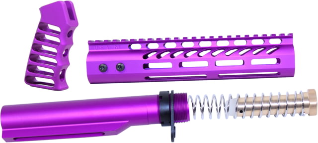 Guntec USA AR-15 9in Pistol Brace Build Kit With Milspec Buffer Tube Anodized Purple - Guntec Usa