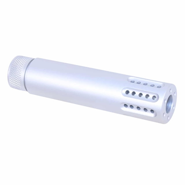 Guntec USA AR-15 Cal Slip Over Barrel Shroud w/ Multi Port Muzzle Brake 5.56mm 1/2-28 Anodized Clear - Guntec Usa