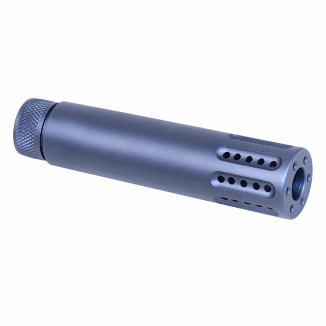 Guntec USA AR-15 Cal Slip Over Barrel Shroud w/ Multi Port Muzzle Brake 5.56mm 1/2-28 Anodized Grey - Guntec Usa