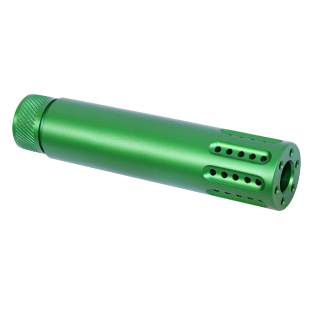Guntec USA AR-15 Cal Slip Over Barrel Shroud With Multi Port Muzzle Brake Anodized Irish Green - Guntec Usa