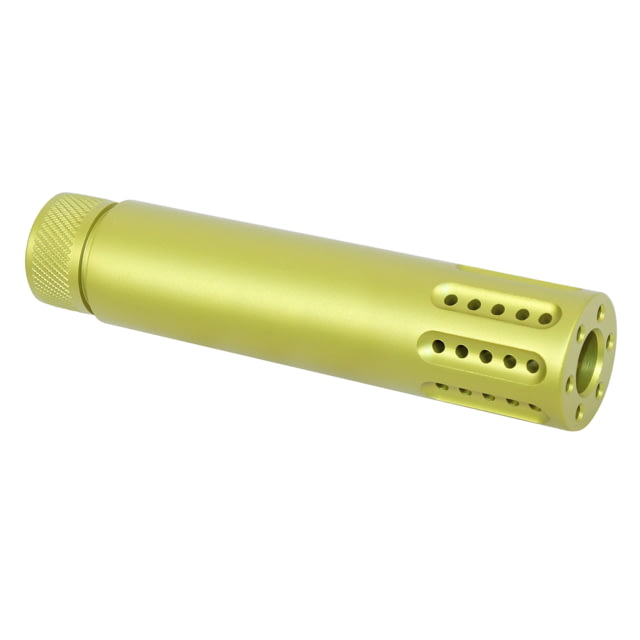 Guntec USA AR-15 Cal Slip Over Barrel Shroud With Multi Port Muzzle Brake Anodized Neon Yellow - Guntec Usa