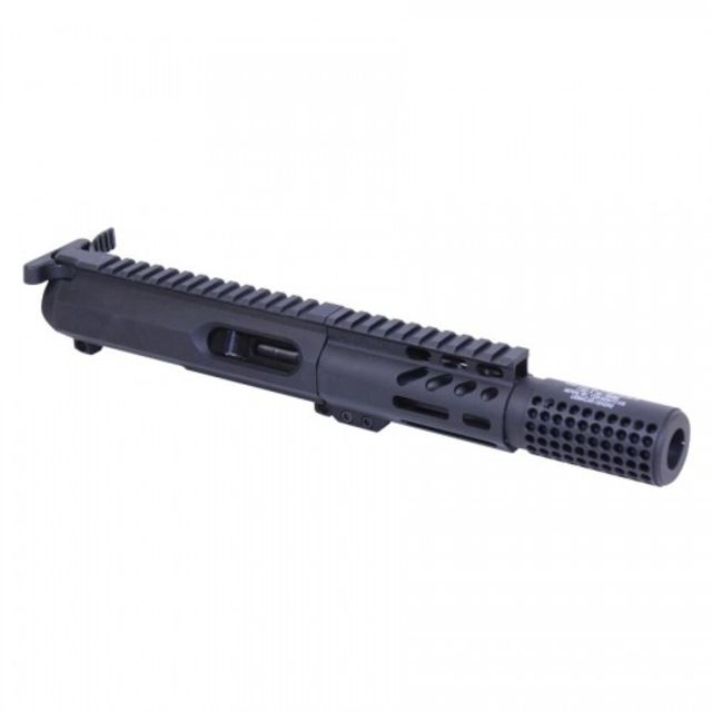 Guntec USA AR-15 Complete 9mm Upper Receiver Mil-Spec Charging Handle 4 inch M-Lok Handguard 5.5 inch Contour 4150 Barrel 1-10 Twist 1/2x36 Mini Socom - Guntec Usa