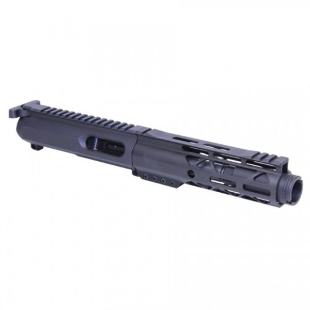 Guntec USA AR-15 Complete 9mm Upper Receiver Mil-Spec Charging Handle 7 inch M-Lok Handguard 5.5 inch Contour 4150 Barrel 1-10 Twist 1/2x36 Slim Line - Guntec Usa