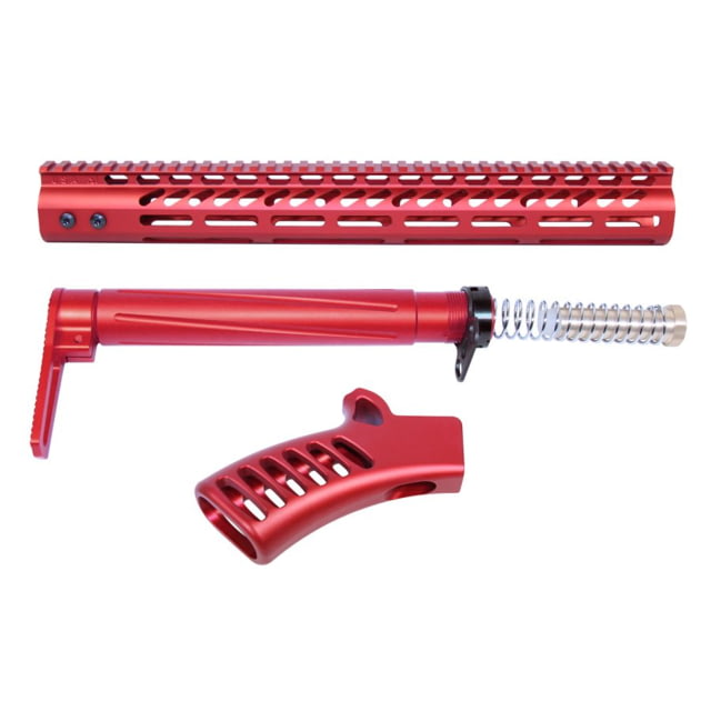 Guntec USA AR-15 Compliant Ultra Furniture Set Anodized Red - Guntec Usa