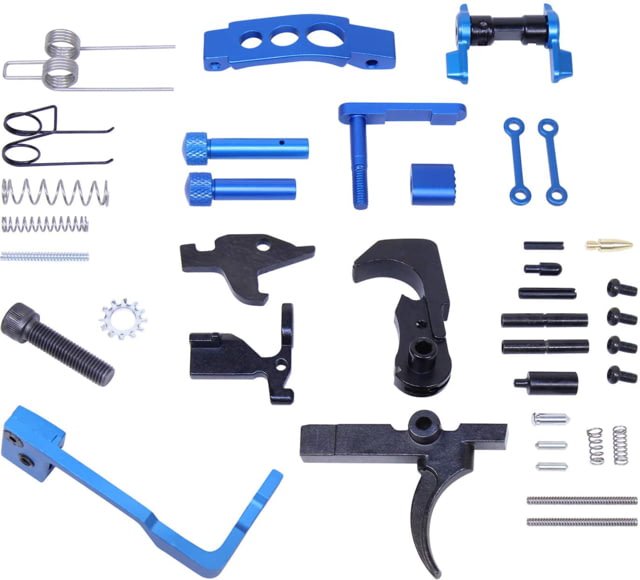 Guntec USA AR-15 Enhanced Lower Parts Kit w/ Upgrades Anodized Blue - Guntec Usa