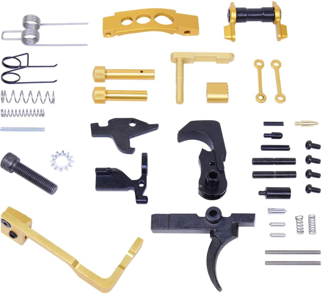 Guntec USA AR-15 Enhanced Lower Parts Kit w/ Upgrades Anodized Gold - Guntec Usa