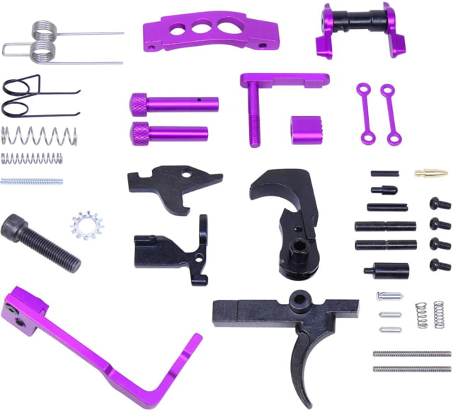Guntec USA AR-15 Enhanced Lower Parts Kit w/ Upgrades Anodized Purple - Guntec Usa