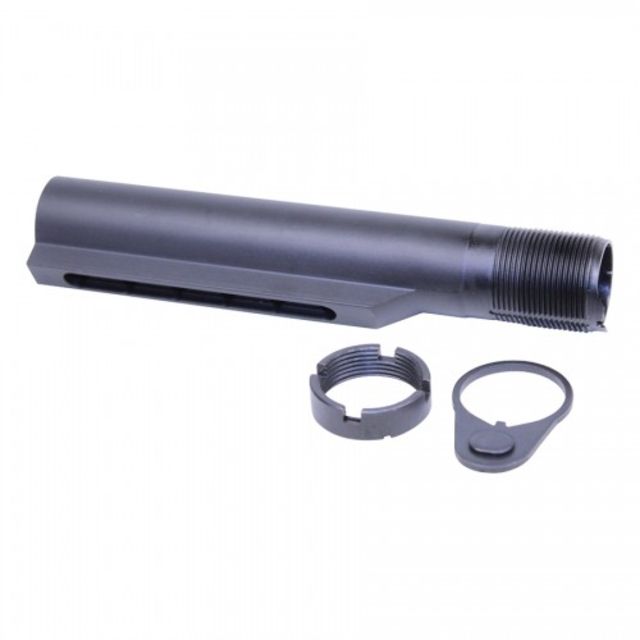 Guntec USA AR-15 Gen 2 Mil-Spec Buffer Tube w/End Plate and Castle Nut Black - Guntec Usa