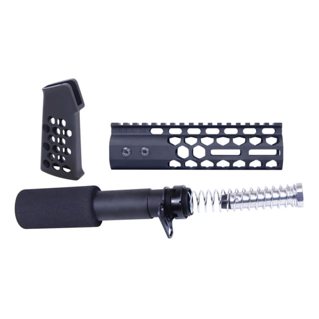 Guntec USA AR-15 Honeycomb Pistol Furniture Set 7in Anodized Black
