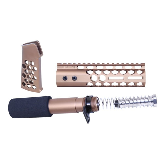Guntec USA AR-15 Honeycomb Pistol Furniture Set 7in Anodized Bronze - Guntec Usa