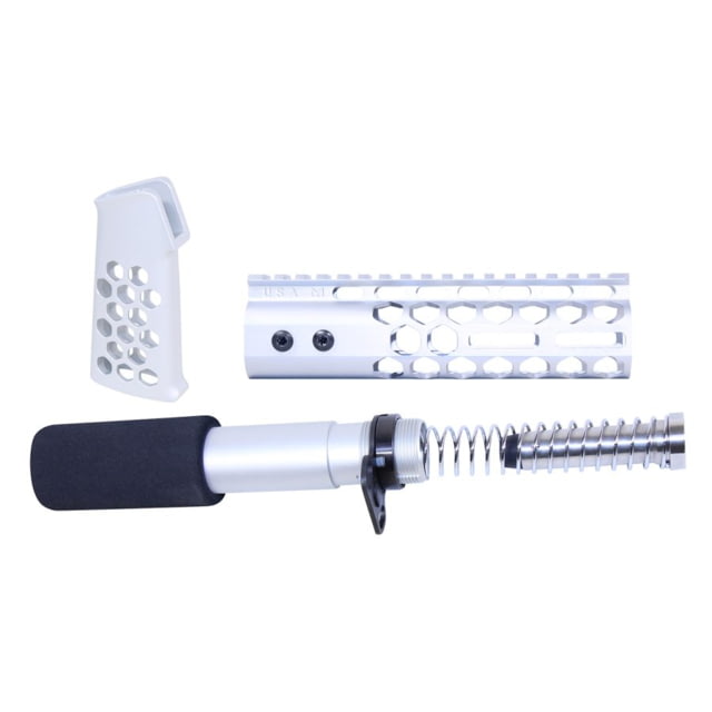 Guntec USA AR-15 Honeycomb Pistol Furniture Set 7in Anodized Clear - Guntec Usa