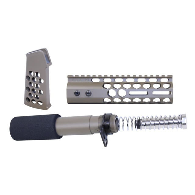 Guntec USA AR-15 Honeycomb Pistol Furniture Set 7in Cerakote Flat Dark Earth - Guntec Usa