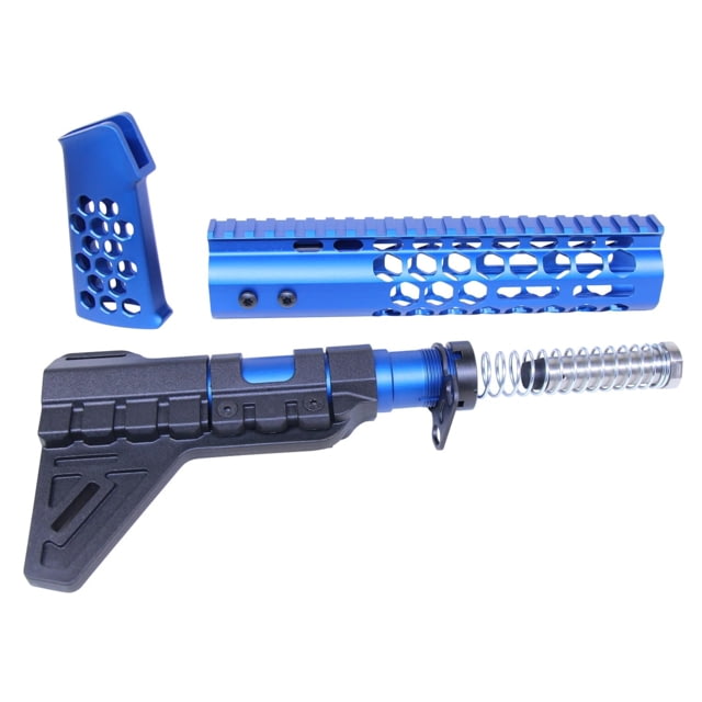 Guntec USA AR-15 Honeycomb Pistol Furniture Set Anodized Blue - Guntec Usa