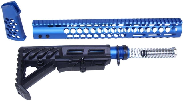 Guntec USA AR-15 Honeycomb Series Complete Furniture Set Gen 2 Anodized Blue - Guntec Usa